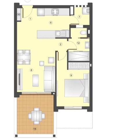 Apartamento de 1 habitación en Pulpí en venta con piscina garaje - 157.000 € (Ref: 9473302)