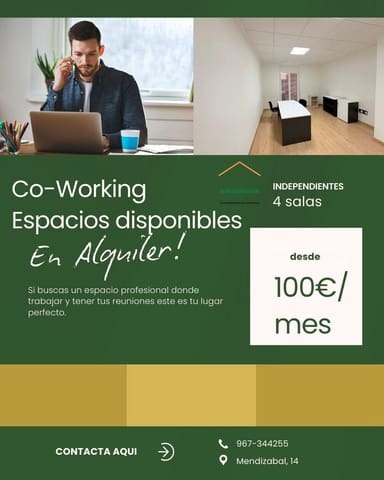 Oficina de 4 habitaciones en Almansa en alquiler - 100 € (Ref: 8886502)