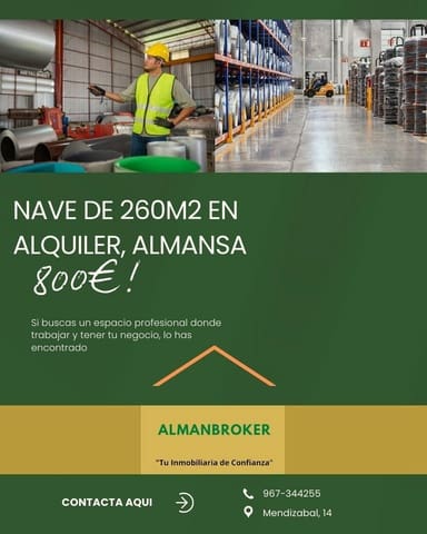 Negocio en Almansa en alquiler - 800 € (Ref: 8886723)
