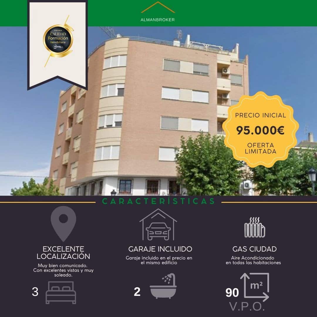 3 slaapkamer Flat te koop in Almansa met garage - € 95.000 (Ref: 9134446)