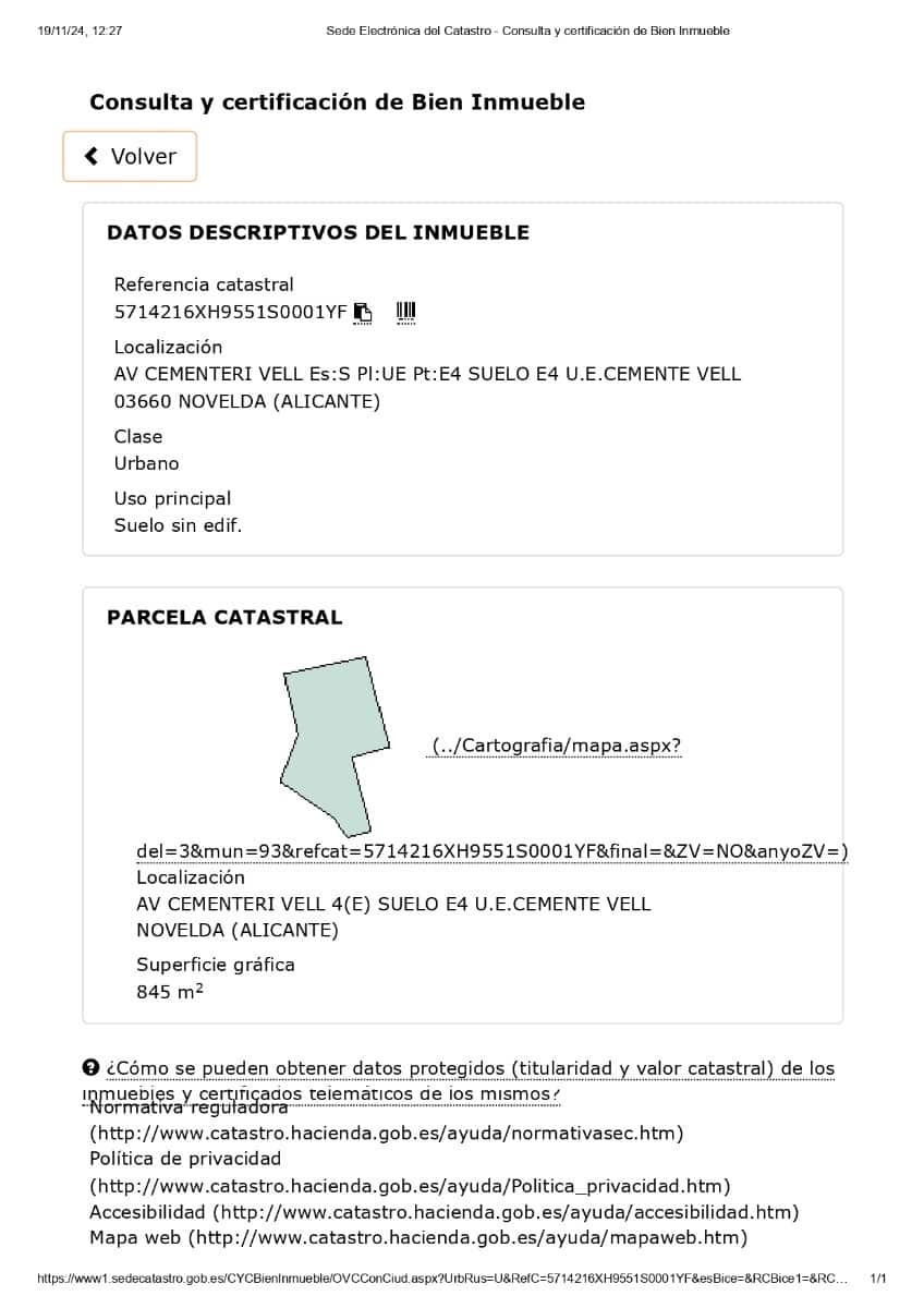 Building Plot for sale in Novelda - € 249,000 (Ref: 9449529)