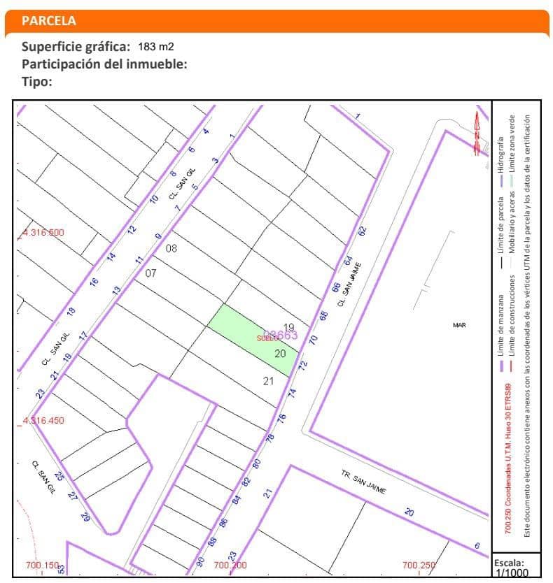 Building Plot for sale in Enguera - € 83,000 (Ref: 9876440)