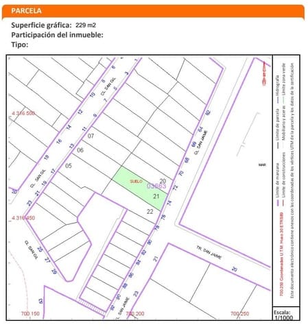 Building Plot for sale in Enguera - € 83,000 (Ref: 9876440)