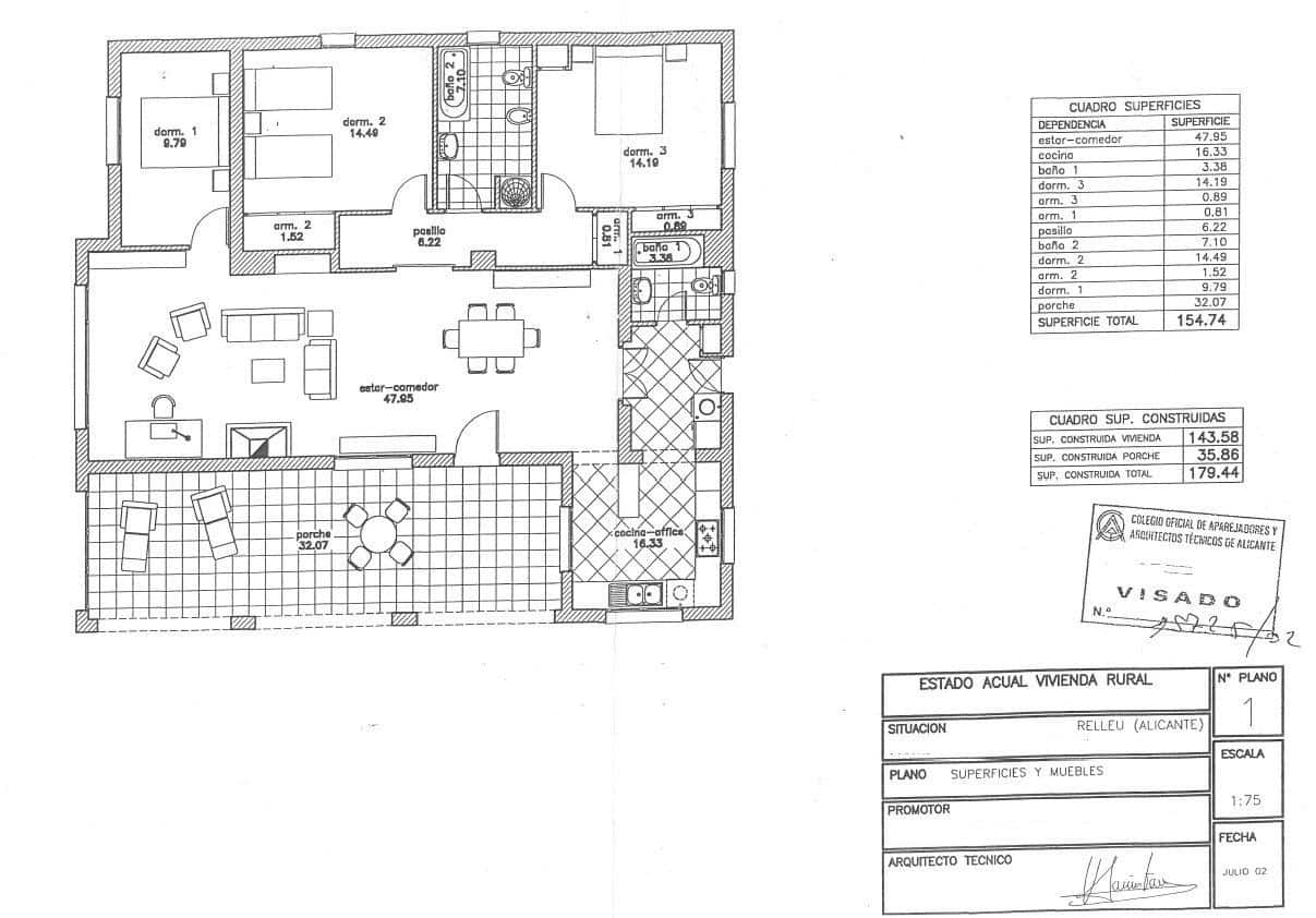 5 bedroom Finca/Country House for sale in Relleu with pool garage - € 300,000 (Ref: 9586722)