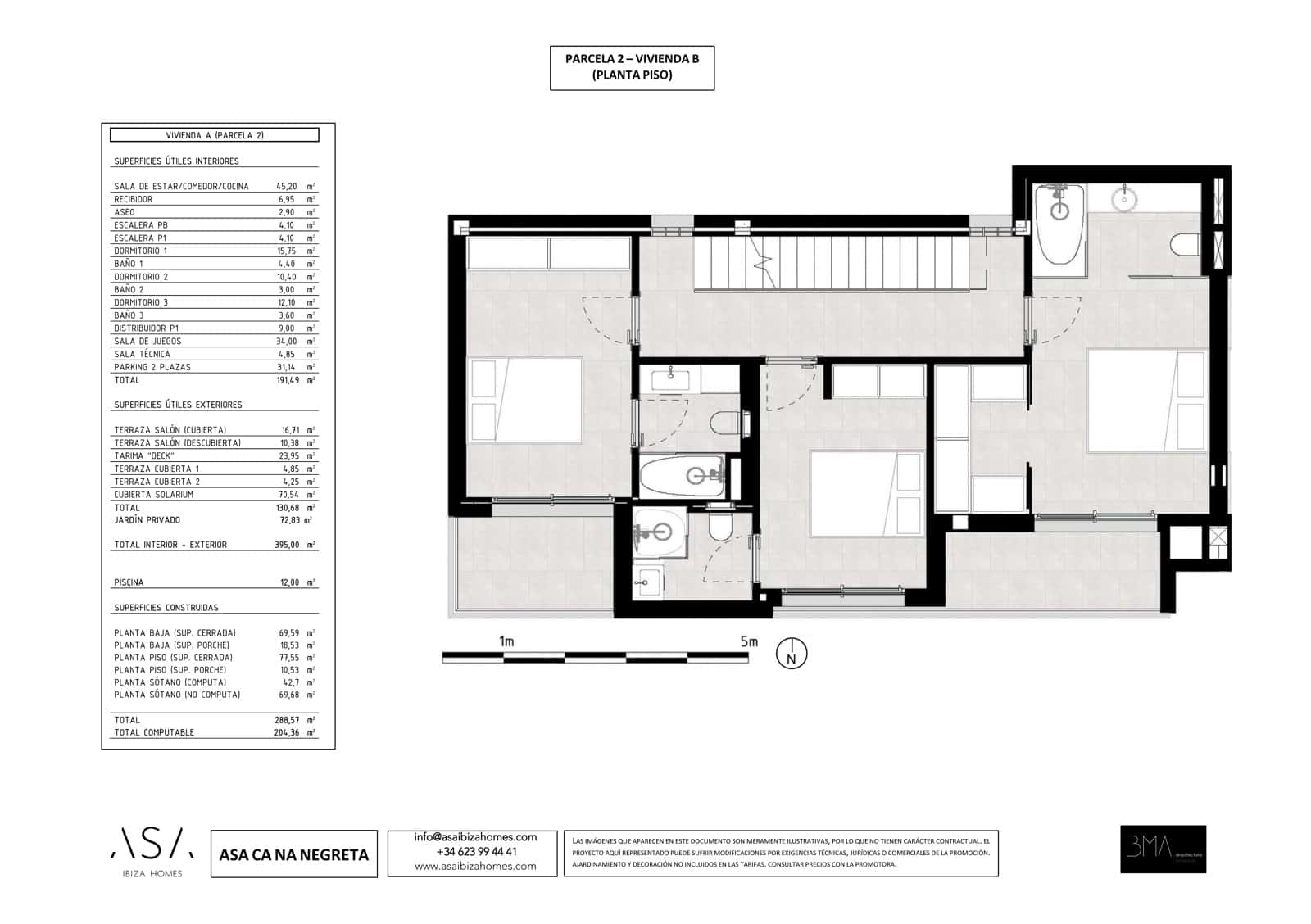 3 quarto Moradia Geminada para venda em Santa Eulalia / Santa Eularia com piscina garagem - 1 250 000 € (Ref: 8920856)