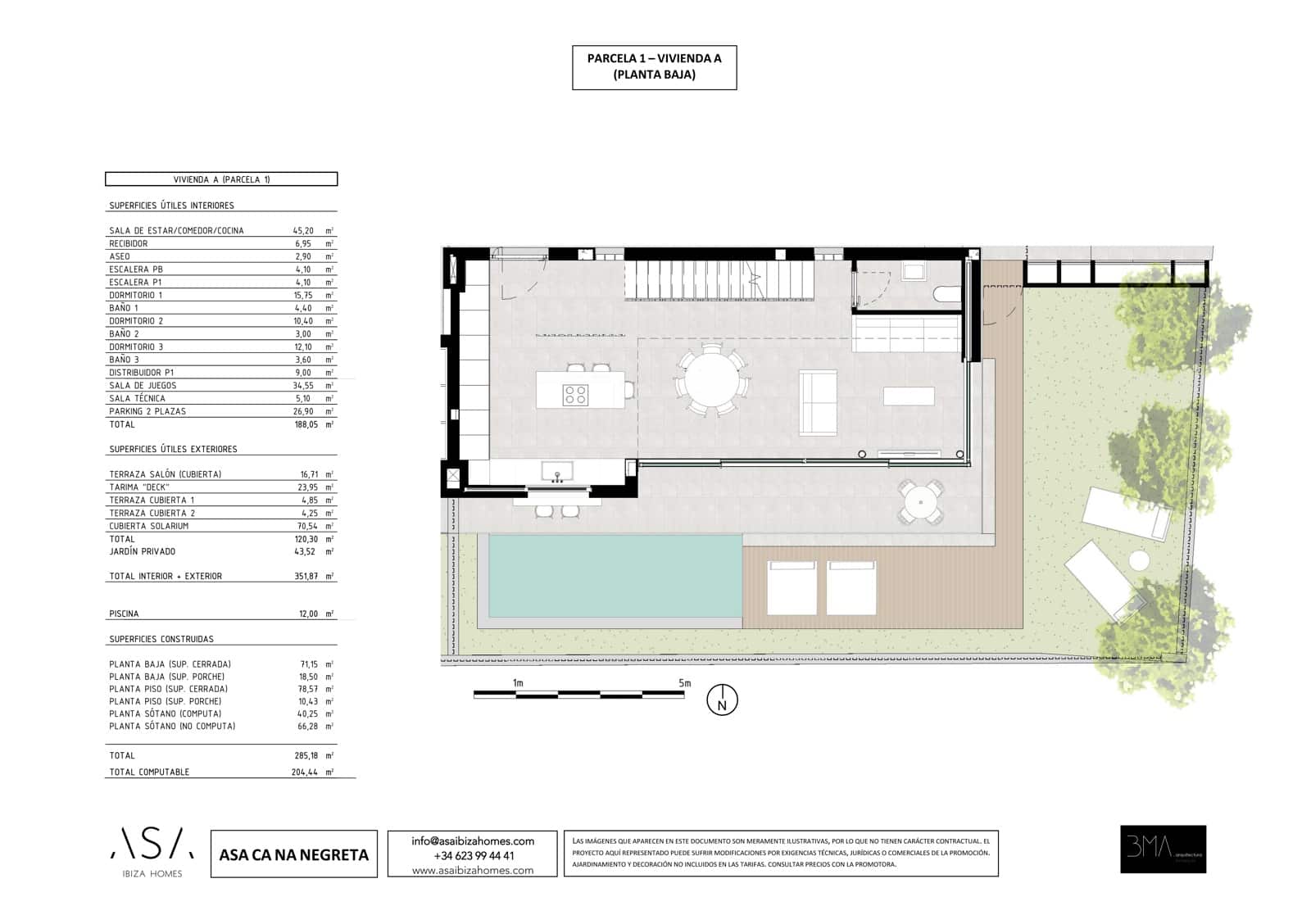 3 soverom Kjedet enebolig til salgs i Santa Eulalia / Santa Eularia med svømmebasseng garasje - € 1 390 000 (Ref: 8920857)