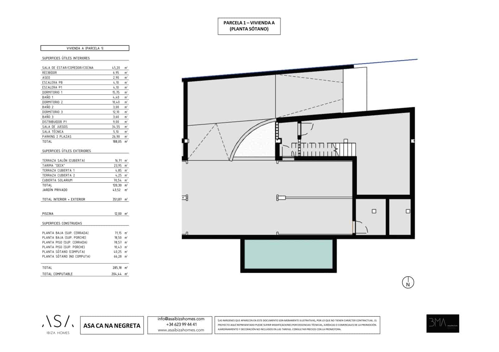 3 soverom Kjedet enebolig til salgs i Santa Eulalia / Santa Eularia med svømmebasseng garasje - € 1 390 000 (Ref: 8920857)