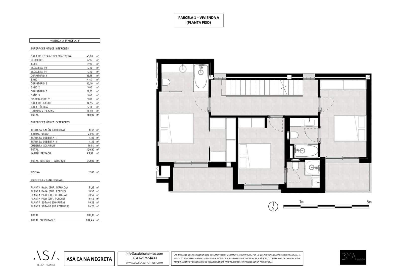 3 soverom Kjedet enebolig til salgs i Santa Eulalia / Santa Eularia med svømmebasseng garasje - € 1 390 000 (Ref: 8920857)