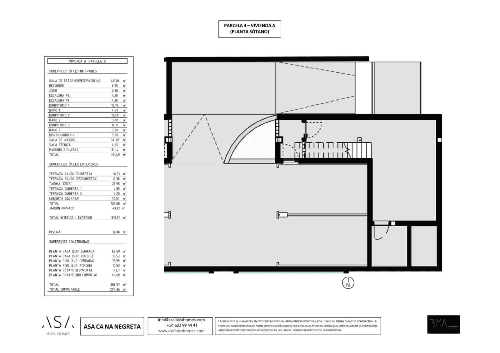 3 quarto Moradia Geminada para venda em Santa Eulalia / Santa Eularia com piscina garagem - 1 390 000 € (Ref: 8922384)