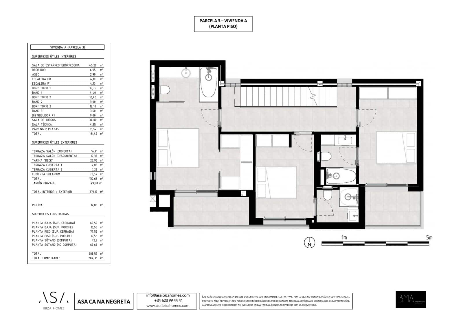 3 quarto Moradia Geminada para venda em Santa Eulalia / Santa Eularia com piscina garagem - 1 390 000 € (Ref: 8922384)