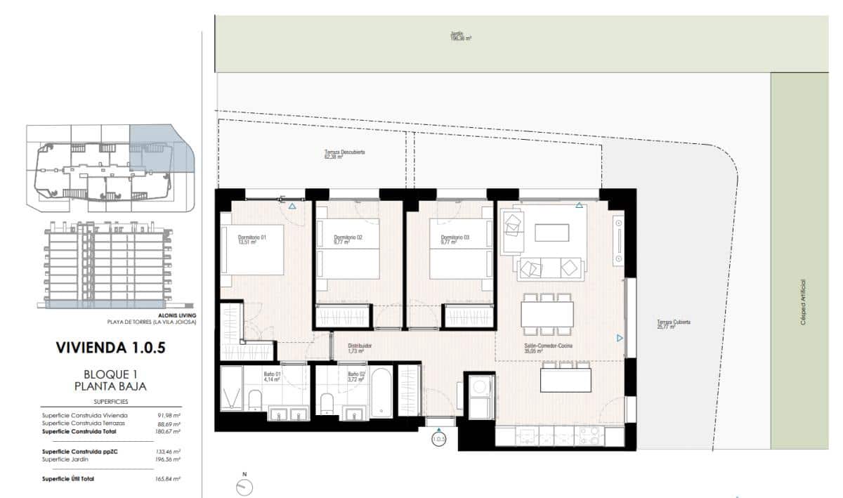 1 makuuhuone Asunto myytävänä paikassa La Villajoyosa / Vila Joiosa mukana uima-altaan - 329 000 € (Ref: 9546153)
