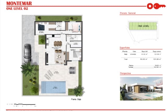 2 camera da letto Villa in vendita in Baños y Mendigo, Murcia città con piscina - 375.900 € (Rif: 9546287)