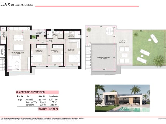 3 camera da letto Villa in vendita in Alhama de Murcia con piscina - 335.000 € (Rif: 9546299)