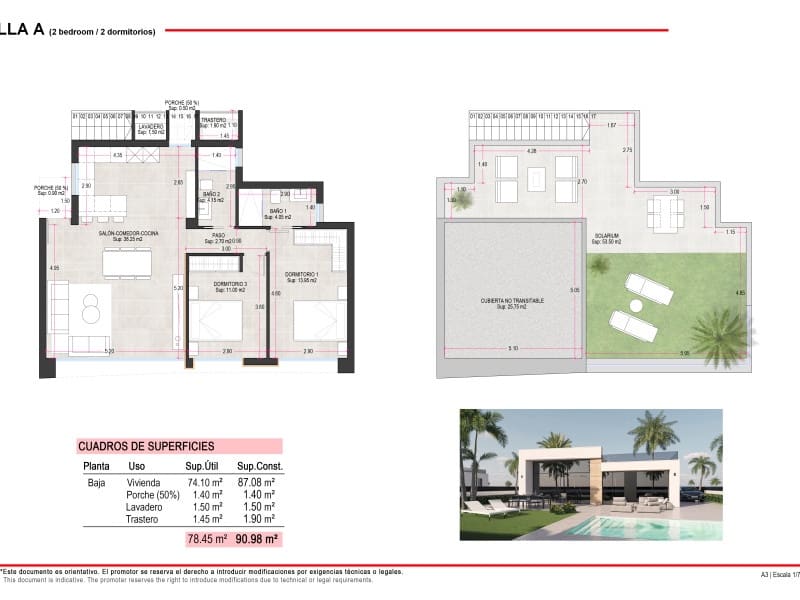 Chalet de 2 habitaciones en Alhama de Murcia en venta con piscina - 284.000 € (Ref: 9546300)