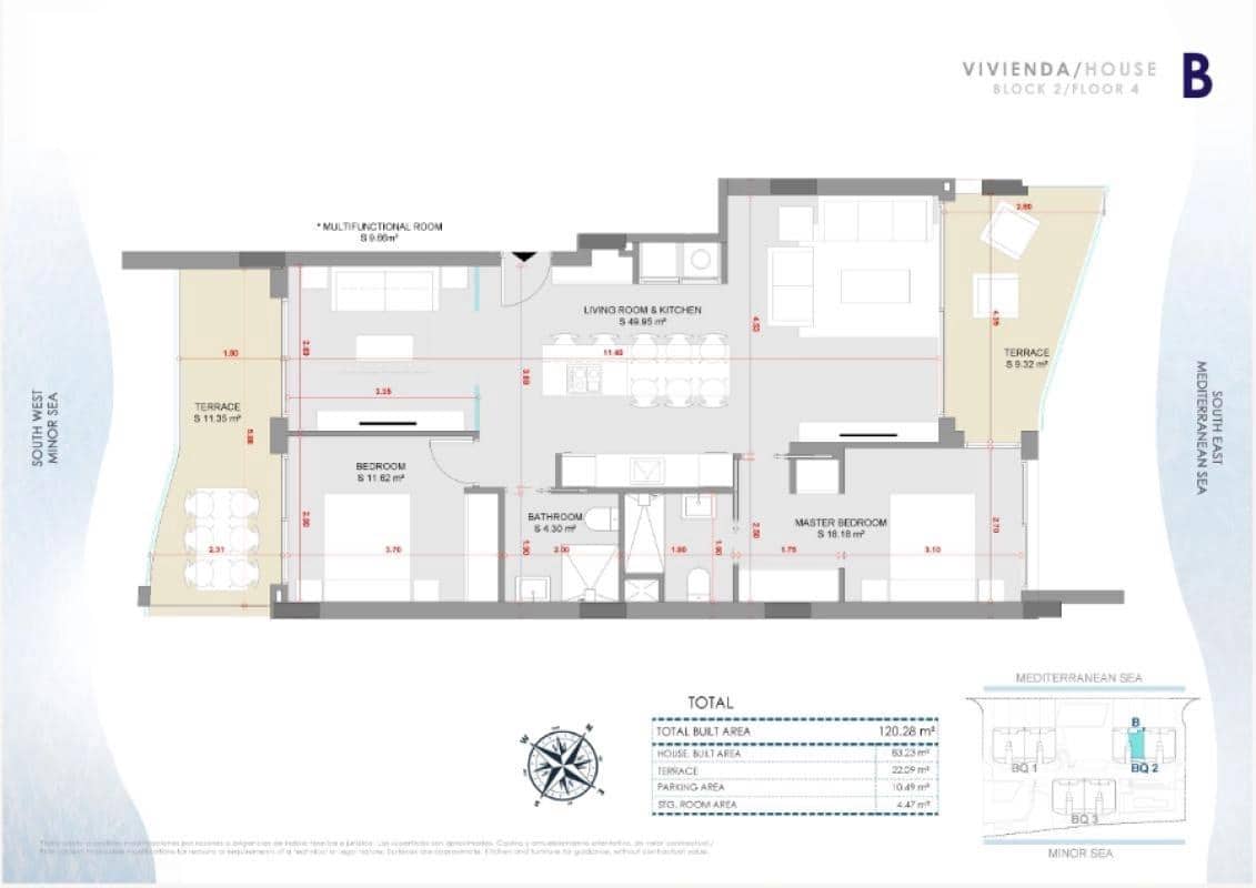 2 chambre Appartement à vendre à Santiago de la Ribera avec piscine - 890 000 € (Ref: 9546688)