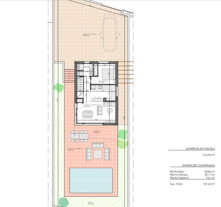 3 sypialnia Willa na sprzedaż w Pilar de la Horadada z basenem garażem - 474 900 € (Ref: 9546730)