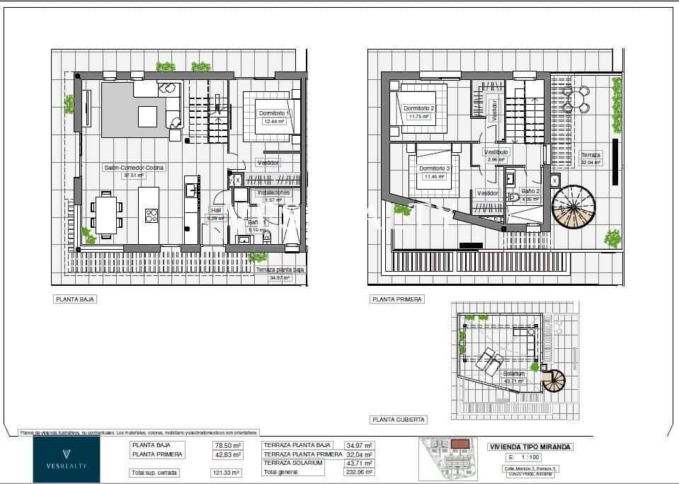 3 soverom Kjedet enebolig til salgs i Polop med svømmebasseng - € 523 160 (Ref: 8985873)