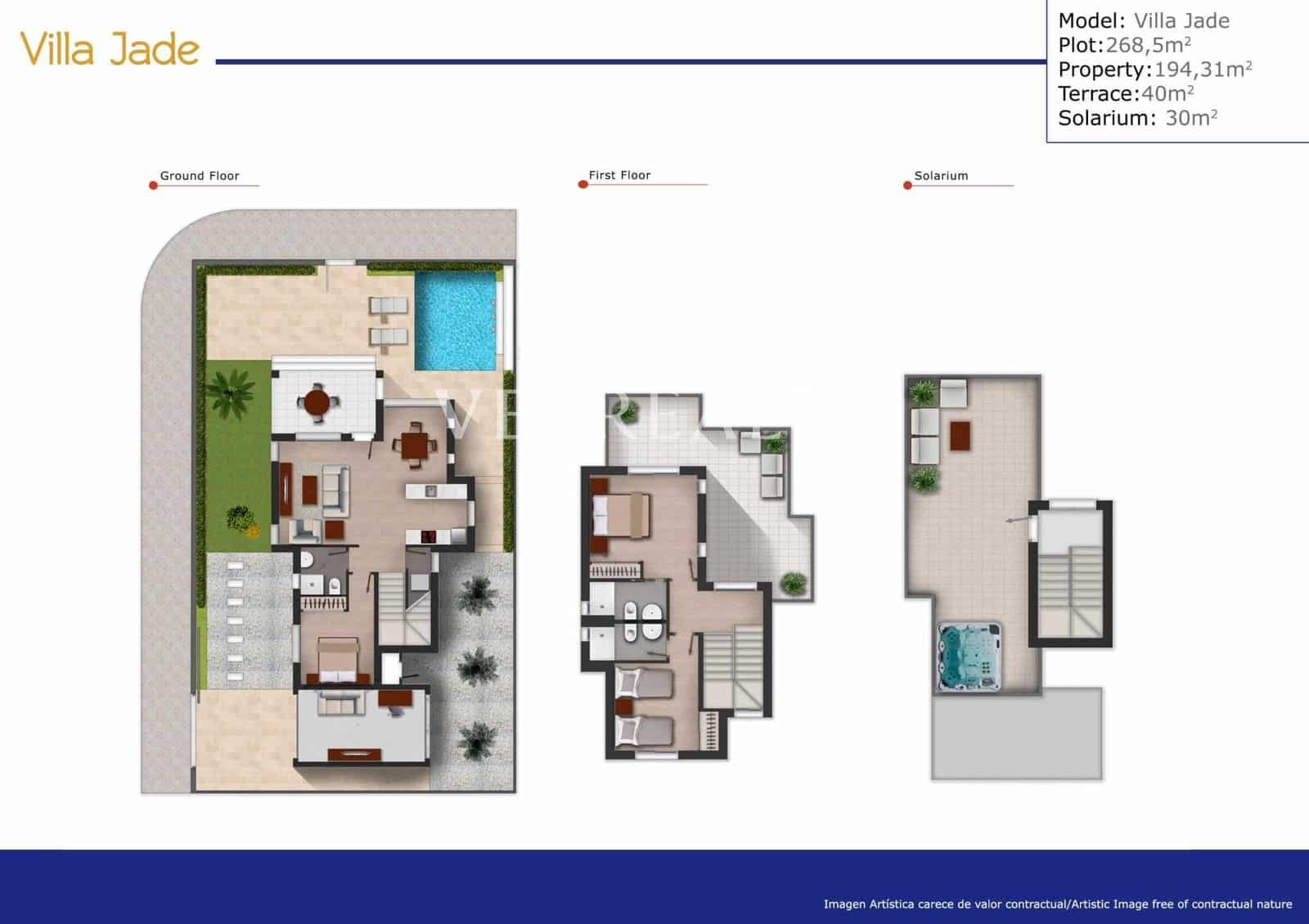 3 soveværelse Villa til salg i Los Alcazares med swimmingpool - € 544.841 (Ref: 9721918)