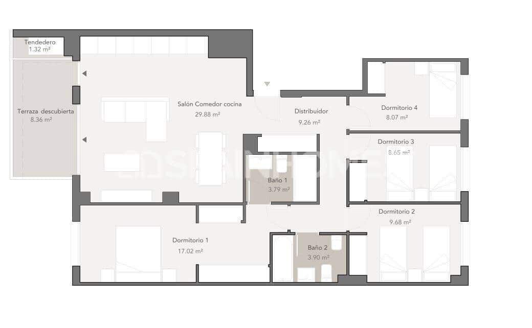 2 chambre Appartement à vendre à Malaga ville avec piscine - 363 000 € (Ref: 10048722)