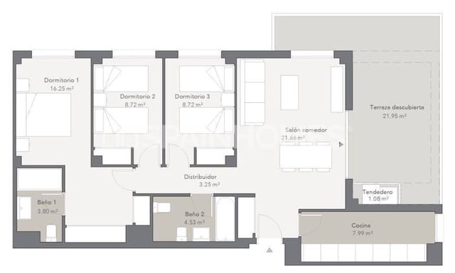 2 chambre Appartement à vendre à Hacienda Sanchez Blanca, Malaga ville avec piscine - 363 000 € (Ref: 10048722)