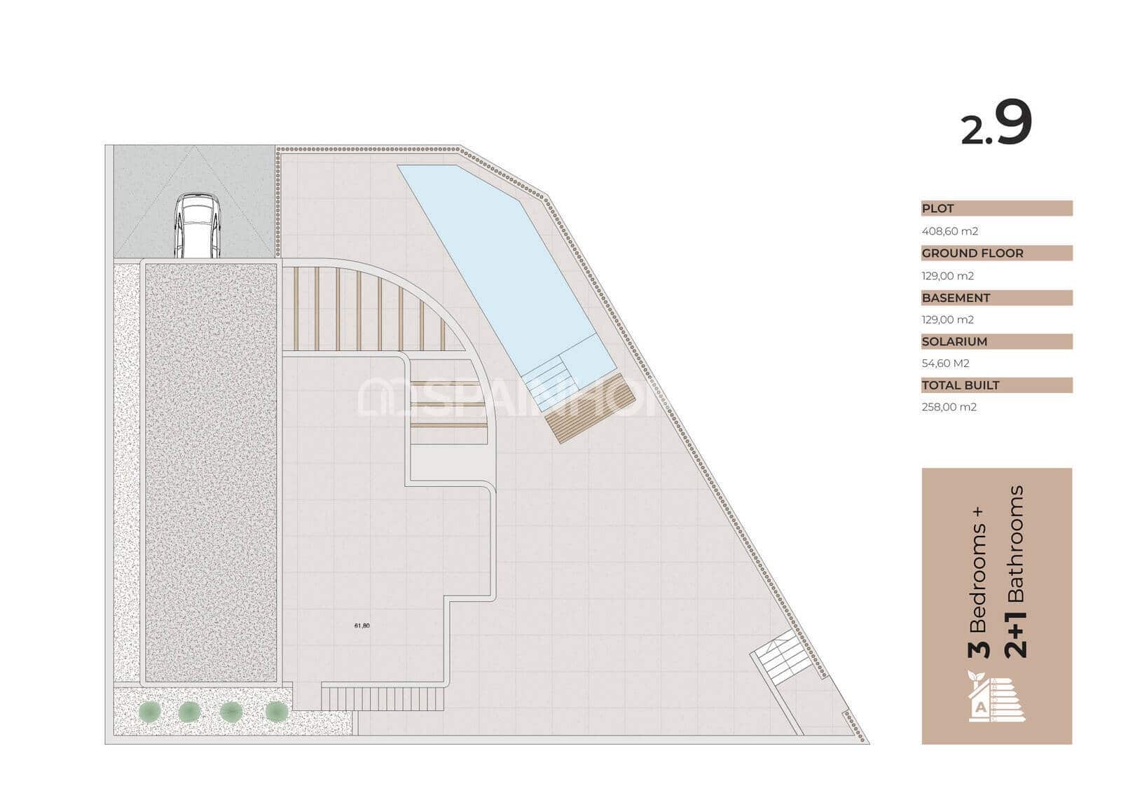 3 soveværelse Villa til salg i Algorfa med swimmingpool - € 650.000 (Ref: 10123409)