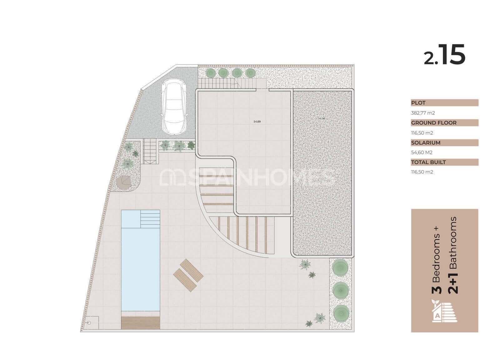 3 soveværelse Villa til salg i Algorfa med swimmingpool - € 650.000 (Ref: 10123409)