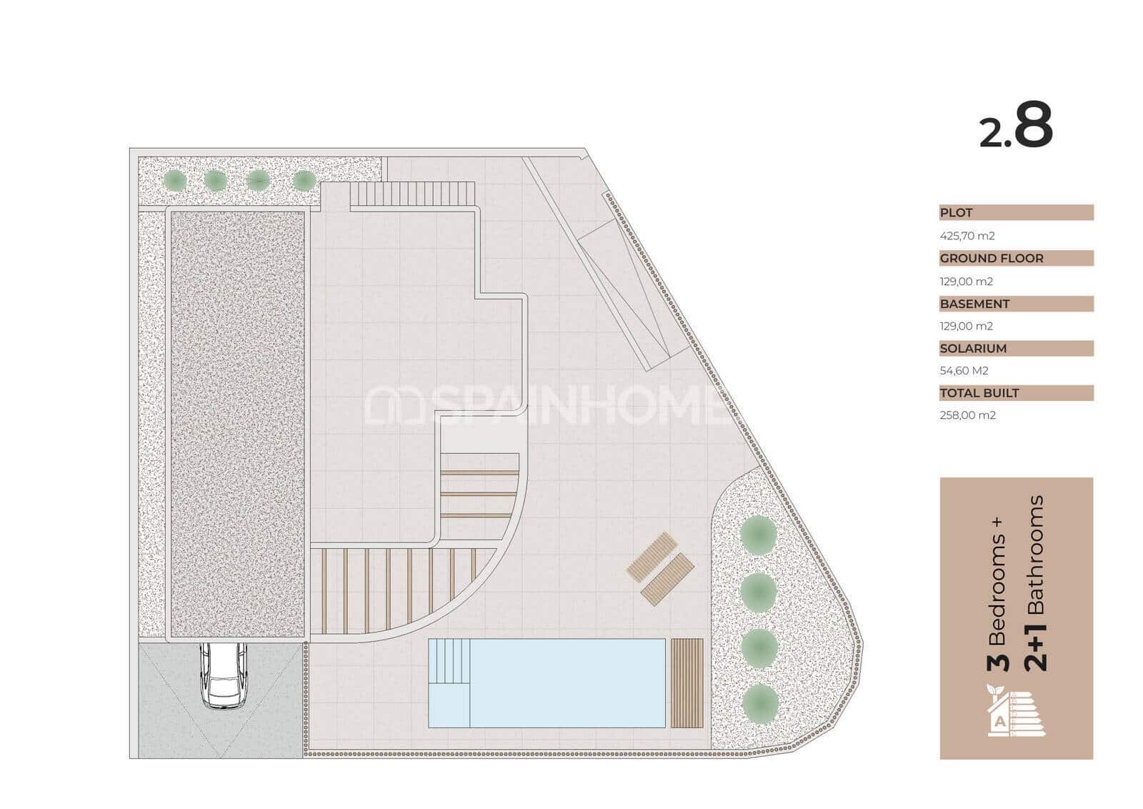 3 soveværelse Villa til salg i Algorfa med swimmingpool - € 650.000 (Ref: 10123409)