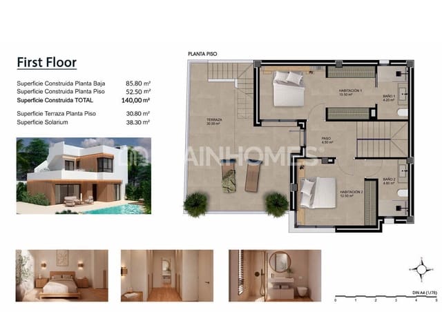 3 makuuhuone Huvila myytävänä paikassa Vistabella, Orihuela mukana uima-altaan - 570 000 € (Ref: 10141658)