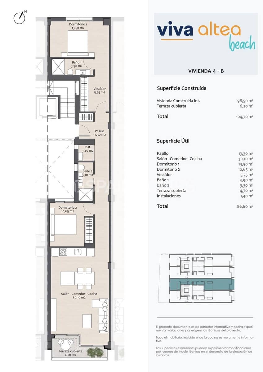 2 bedroom Flat for sale in Altea - € 465,000 (Ref: 8964511)