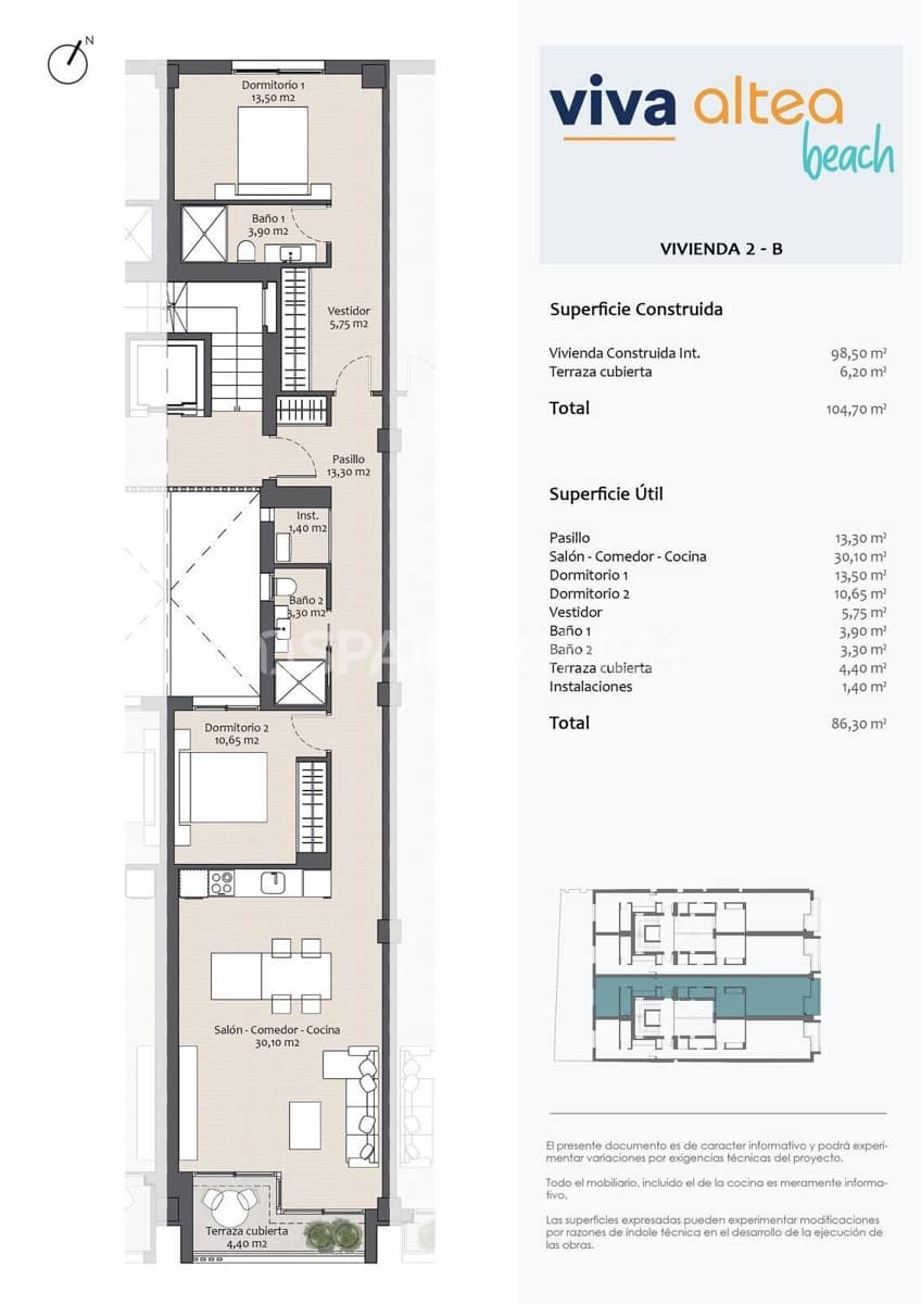 2 bedroom Flat for sale in Altea - € 465,000 (Ref: 8964511)