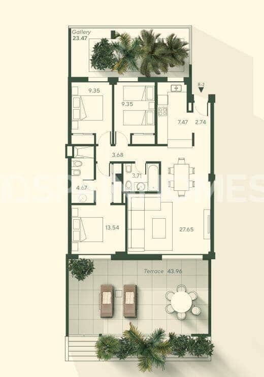 3 Zimmer Wohnung zu verkaufen in El Chaparral mit Pool - 530.000 € (Ref: 8964549)