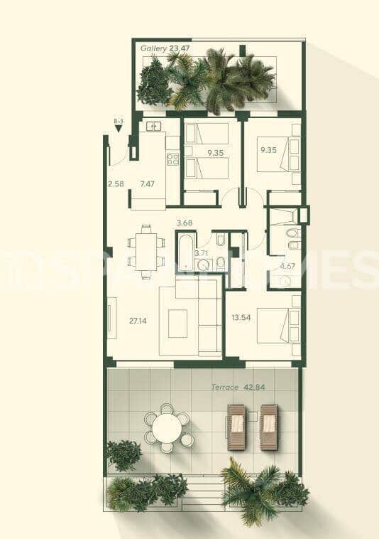 3 Zimmer Wohnung zu verkaufen in El Chaparral mit Pool - 530.000 € (Ref: 8964549)