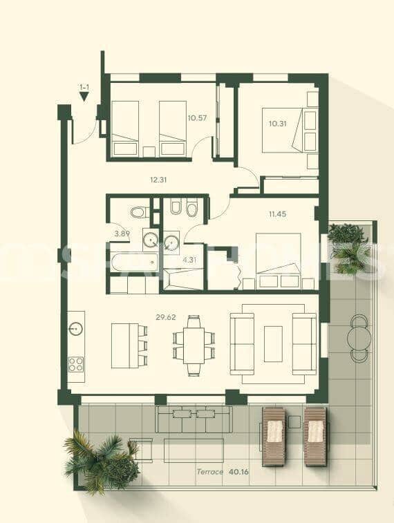 3 Zimmer Wohnung zu verkaufen in El Chaparral mit Pool - 530.000 € (Ref: 8964549)