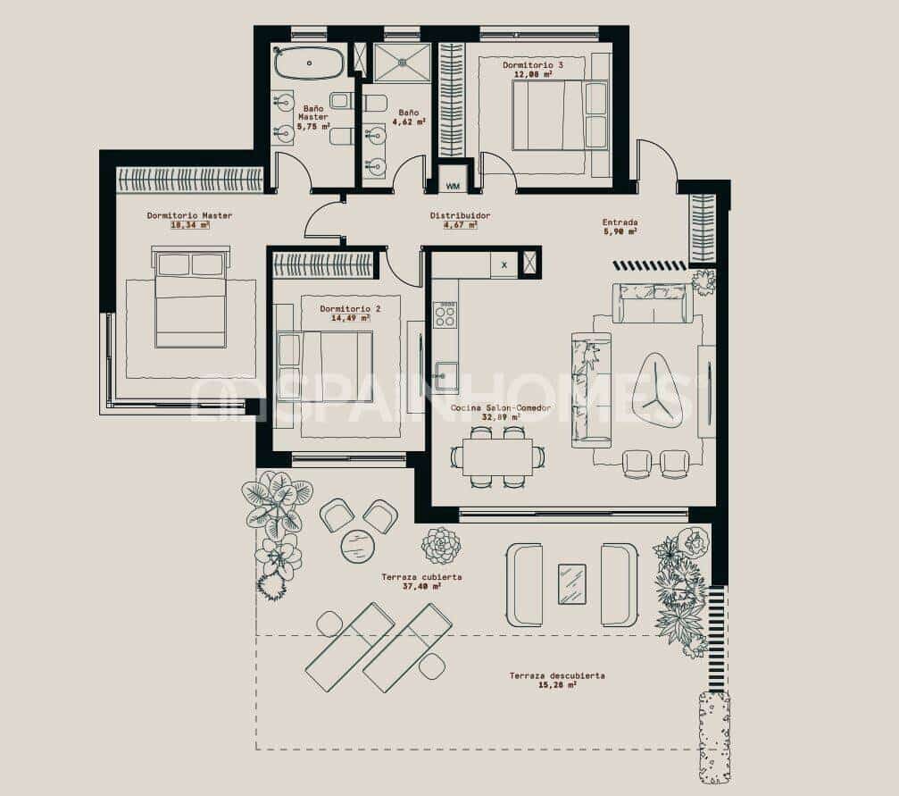 2 sovrum Lägenhet till salu i Mijas med pool - 550 000 € (Ref: 8993490)