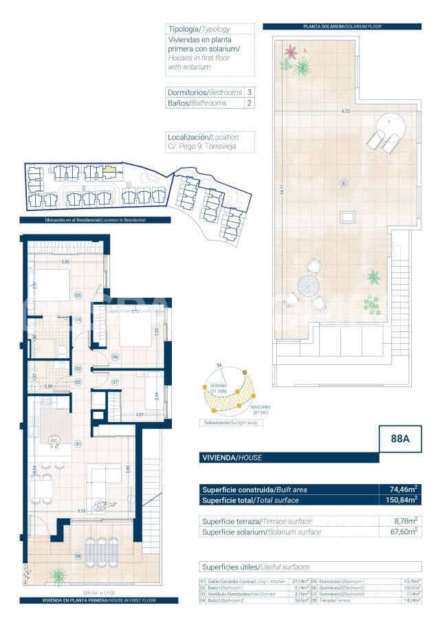 3 slaapkamer Flat te koop in Los Altos met zwembad - € 280.000 (Ref: 9036264)