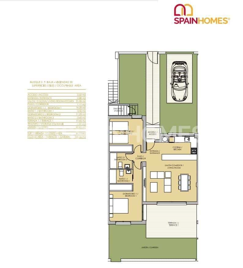 2 bedroom Flat for sale in Vistabella with pool - € 240,000 (Ref: 9483304)