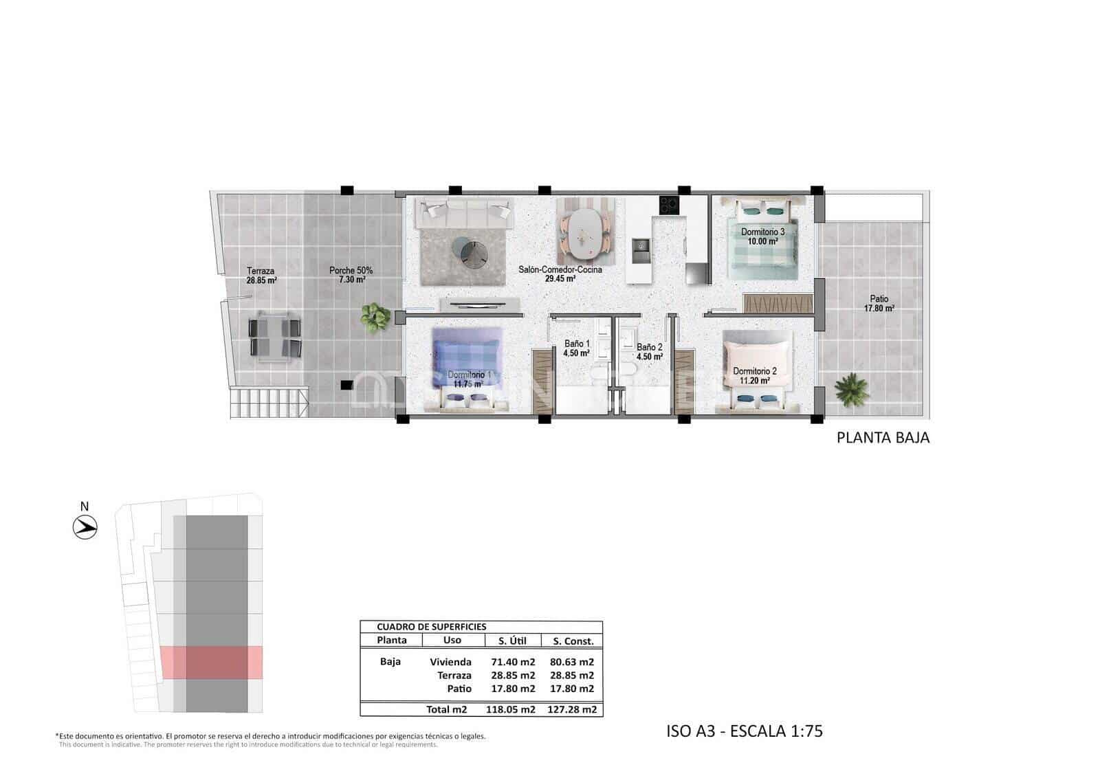 3 bedroom Flat for sale in Pilar de la Horadada with pool - € 290,000 (Ref: 9483311)
