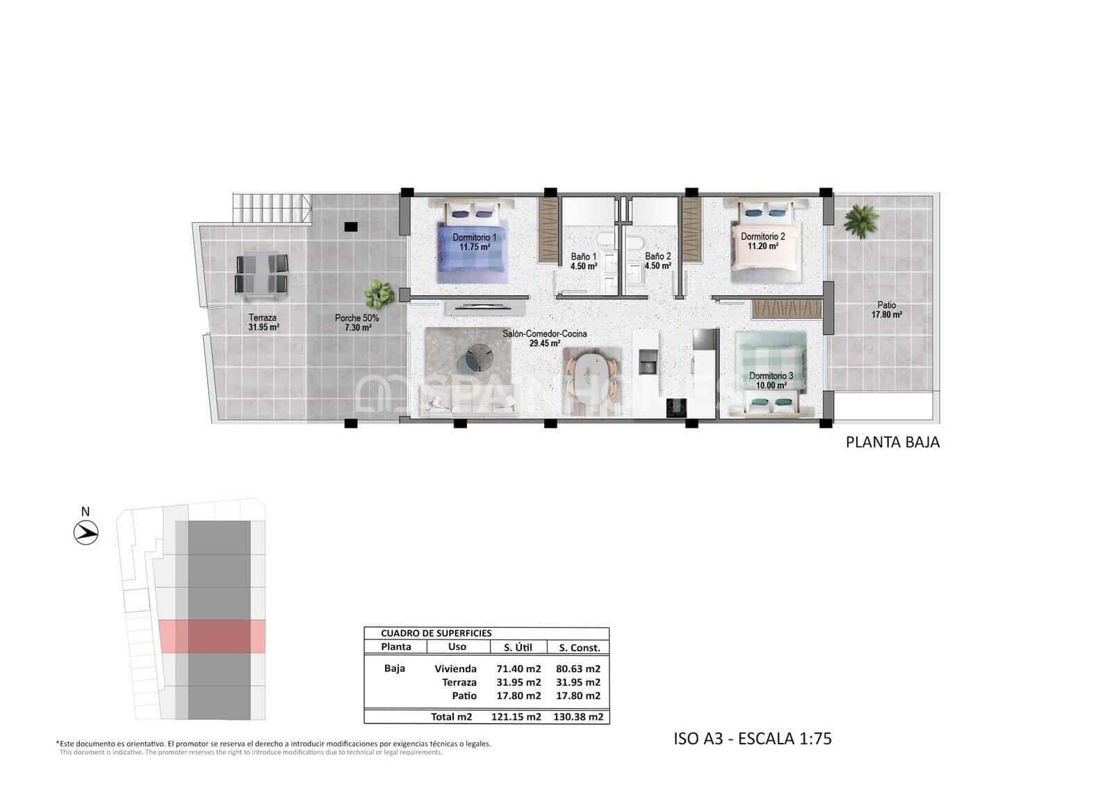 3 bedroom Flat for sale in Pilar de la Horadada with pool - € 290,000 (Ref: 9483311)