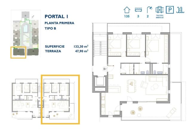 2 chambre Appartement à vendre à San Pedro del Pinatar ciudad, San Pedro del Pinatar avec piscine - 250 000 € (Ref: 9483344)