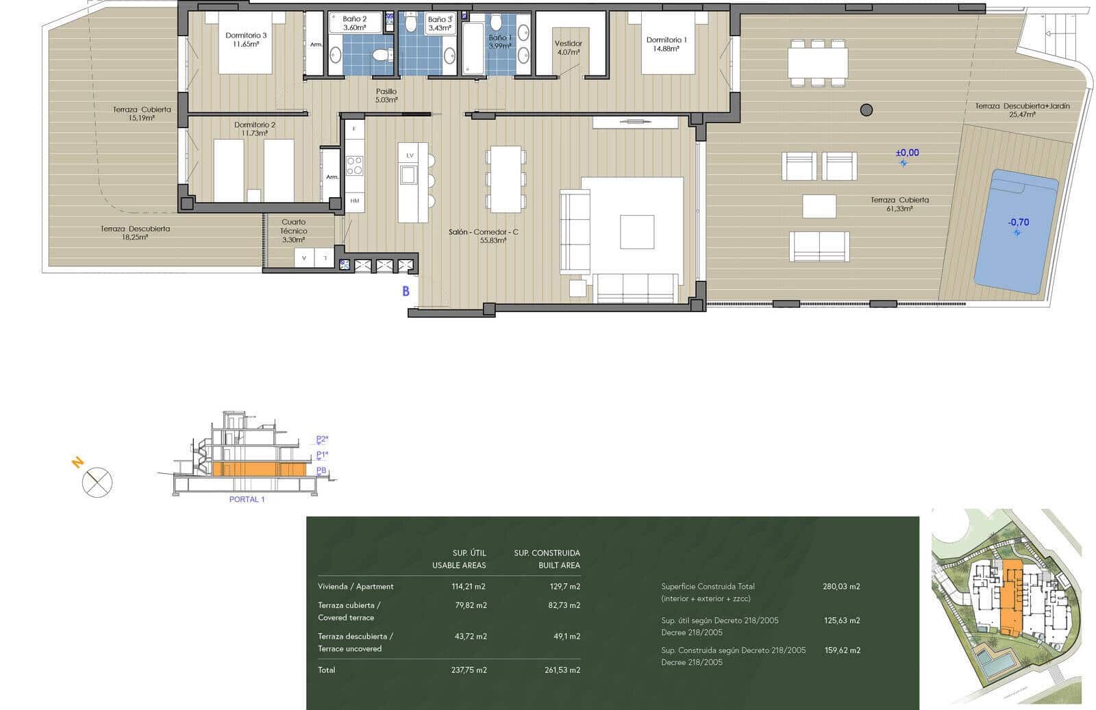 3 camera da letto Appartamento in vendita in Cabopino con piscina - 1.250.000 € (Rif: 9485017)