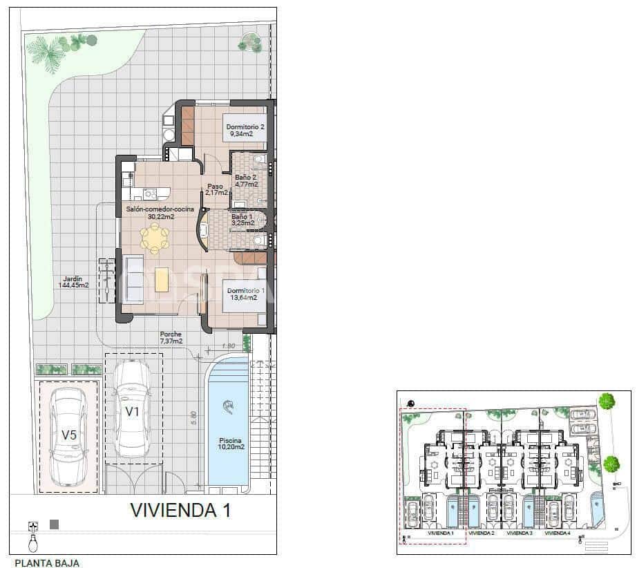 2 camera da letto Appartamento in vendita in Pilar de la Horadada con piscina - 275.000 € (Rif: 9932805)