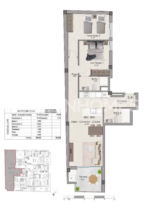 2 bedroom Flat for sale in Santa Pola with pool - € 238,000 (Ref: 9961982)