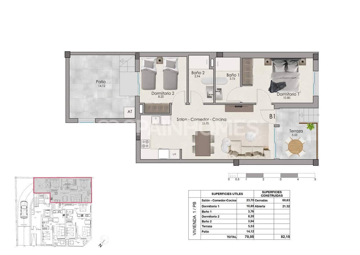 2 bedroom Flat for sale in Santa Pola with pool - € 238,000 (Ref: 9961982)