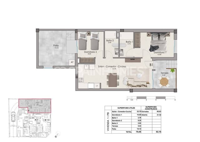2 sovrum Lägenhet till salu i Norte, Santa Pola med pool - 238 000 € (Ref: 9961982)