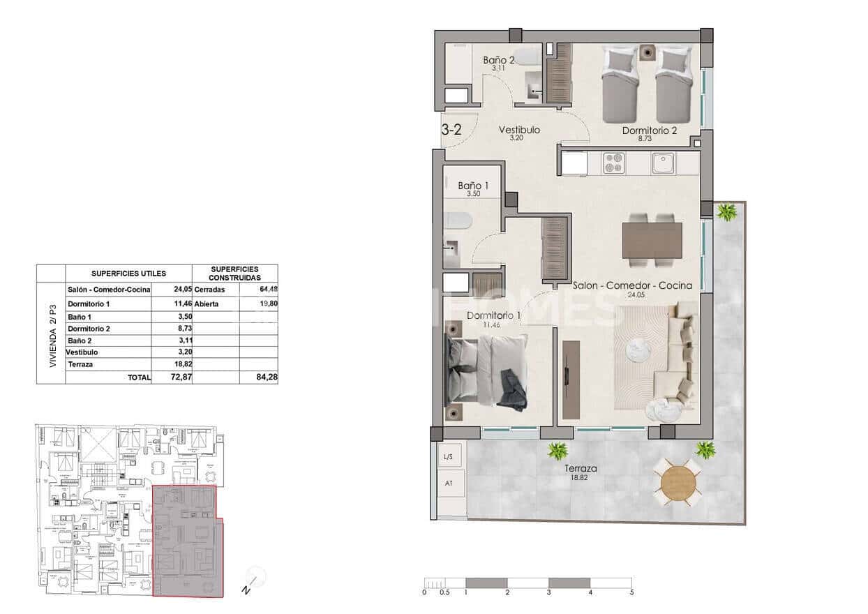 2 bedroom Flat for sale in Santa Pola with pool - € 238,000 (Ref: 9961982)