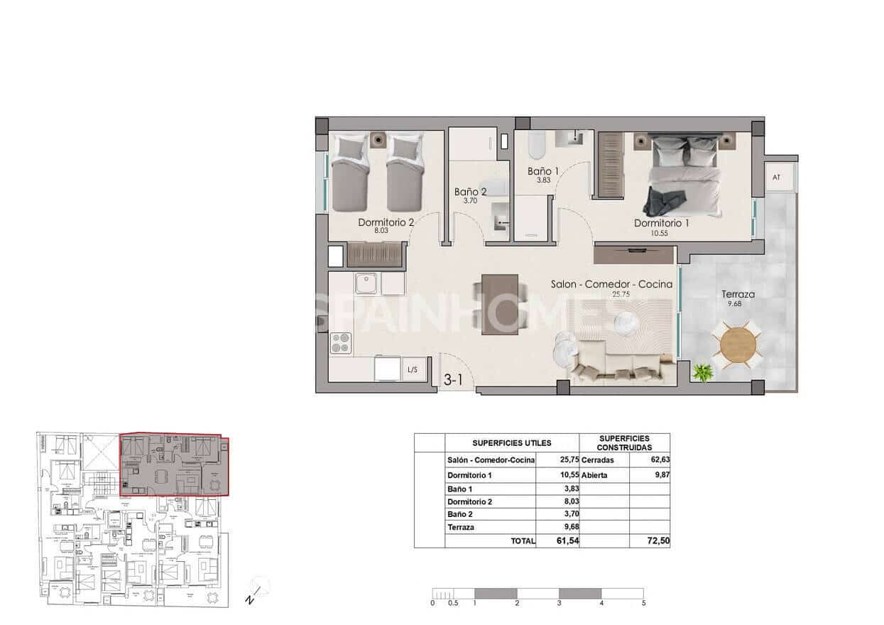 2 bedroom Flat for sale in Santa Pola with pool - € 238,000 (Ref: 9961982)