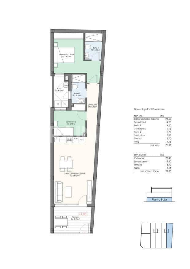 1 soveværelse Lejlighed til salg i Torrevieja med swimmingpool - € 219.000 (Ref: 9998071)
