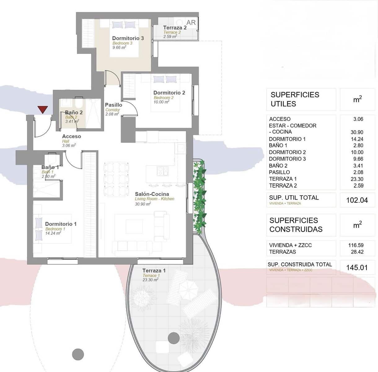 3 sovrum Lägenhet till salu i Calpe / Calp med pool garage - 520 000 € (Ref: 9519299)