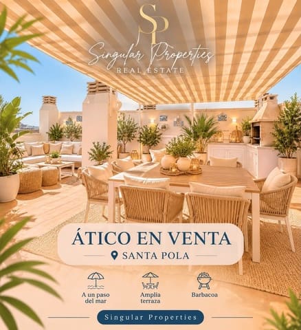 2 soveværelse Penthouse til salg i Santa Pola - € 270.000 (Ref: 9998125)