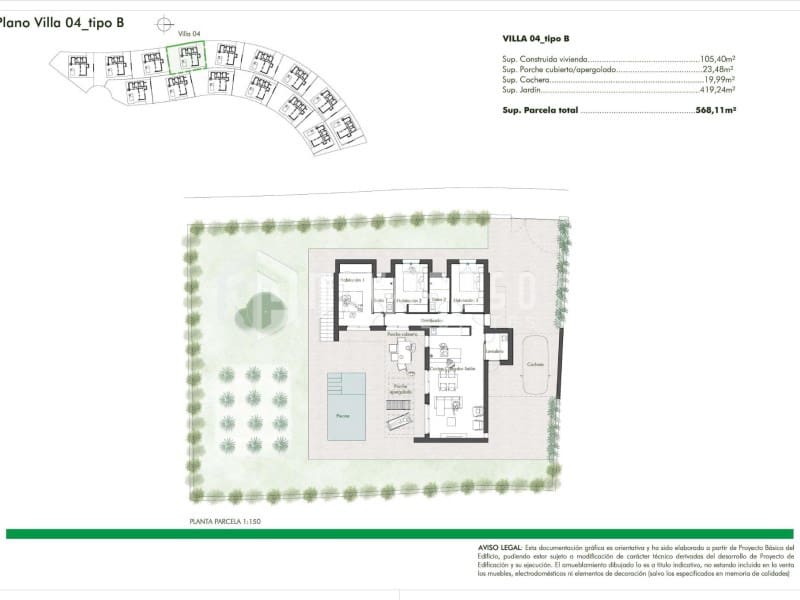 3 soverom Villa til salgs i Fuente Alamo de Murcia med svømmebasseng - € 354 900 (Ref: 9582963)